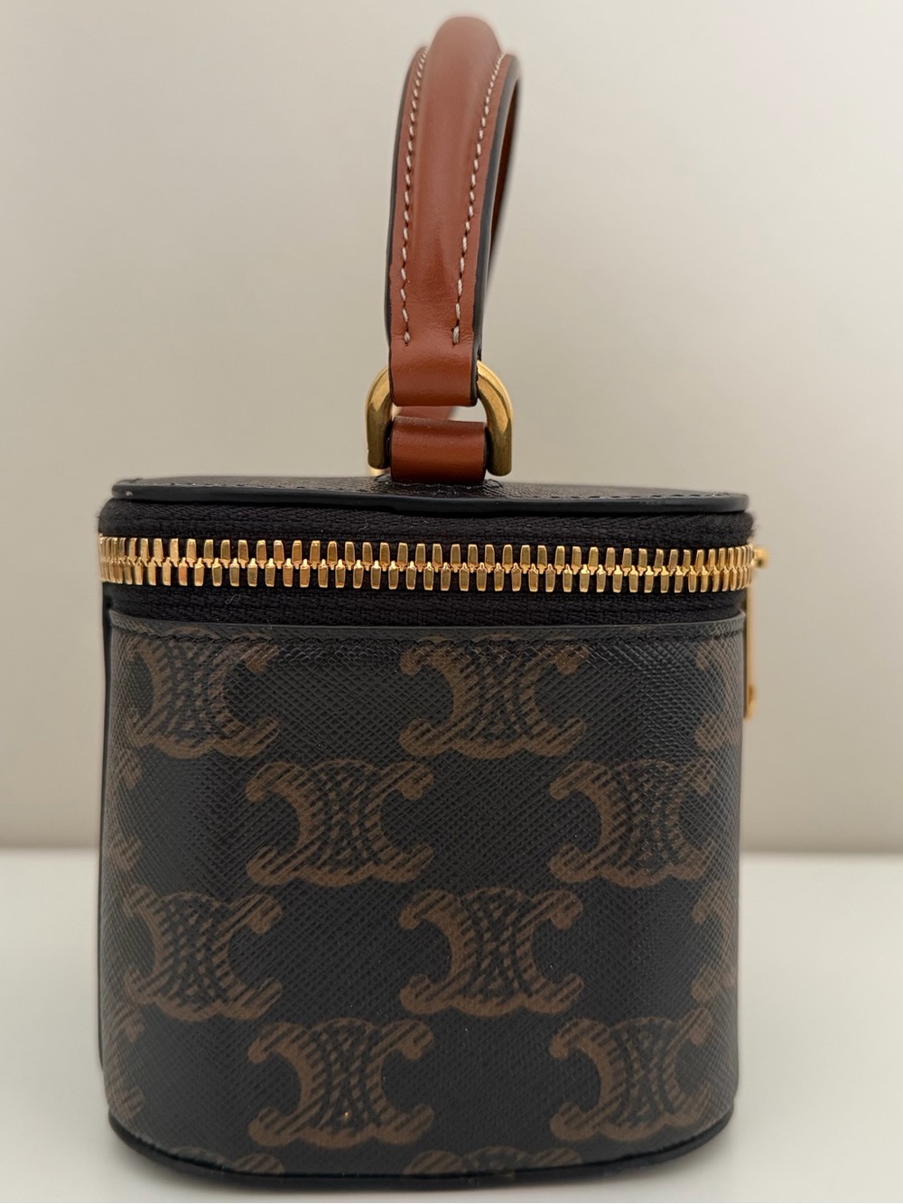 Celine Brown Triomphe Mini Vanity Crossbody Bag - Picture 3 of 16